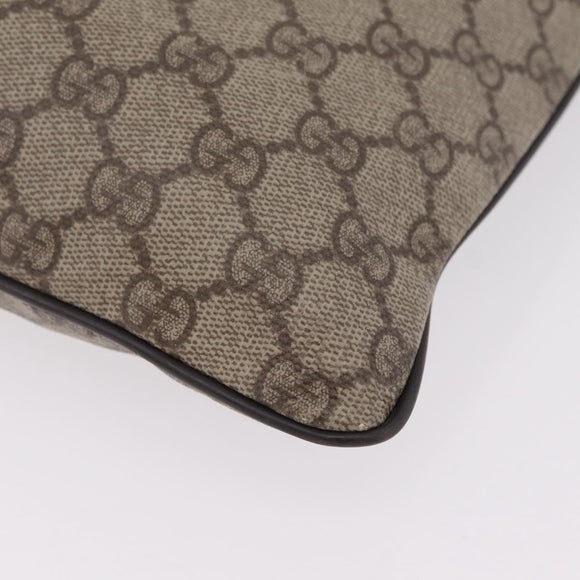 GUCCI GG Supreme Shoulder Bag PVC Beige Silver 141626 Auth 208159