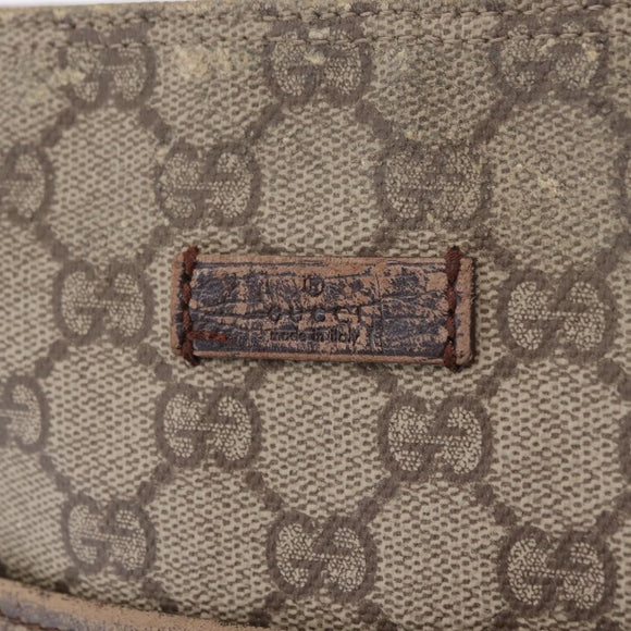 GUCCI GG Supreme Shoulder Bag PVC Beige Silver 141626 Auth 208159