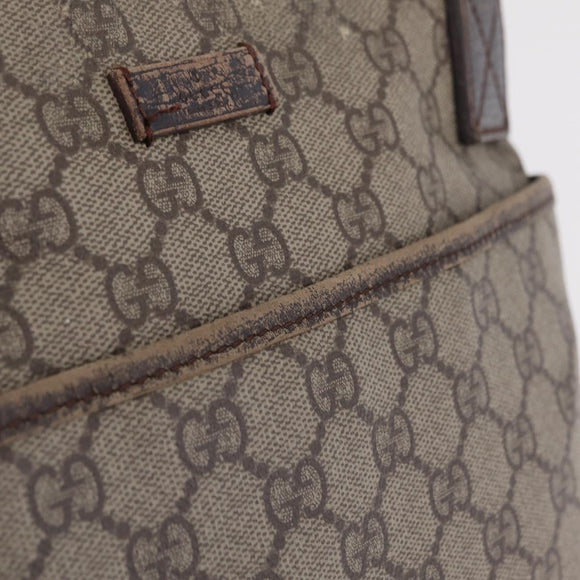 GUCCI GG Supreme Shoulder Bag PVC Beige Silver 141626 Auth 208159