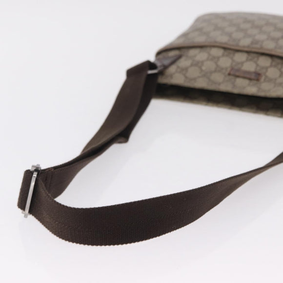 GUCCI GG Supreme Shoulder Bag PVC Beige Silver 141626 Auth 208159
