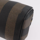 FENDI Pecan Hand Bag PVC Brown Gold Tone Auth 208160V-14