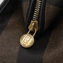 FENDI Pecan Hand Bag PVC Brown Gold Tone Auth 208160V-17