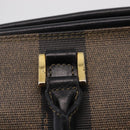 FENDI Pecan Hand Bag PVC Brown Gold Tone Auth 208160V-10