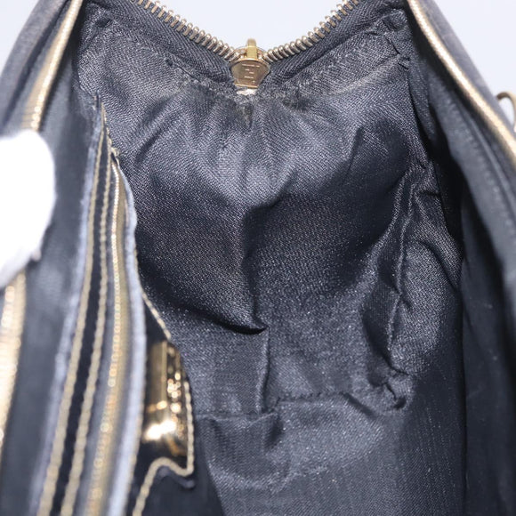 FENDI Pecan Hand Bag PVC Brown Gold Tone Auth 208160V