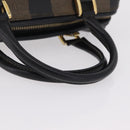 FENDI Pecan Hand Bag PVC Brown Gold Tone Auth 208160V-7