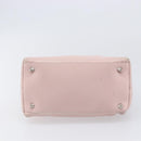 Christian Dior Cannage Lady Dior Hand Bag Lamb Skin Pink Silver Auth 208161-7