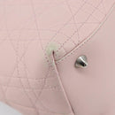 Christian Dior Cannage Lady Dior Hand Bag Lamb Skin Pink Silver Auth 208161-17