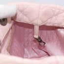 Christian Dior Cannage Lady Dior Hand Bag Lamb Skin Pink Silver Auth 208161-23