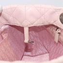 Christian Dior Cannage Lady Dior Hand Bag Lamb Skin Pink Silver Auth 208161-24