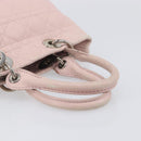 Christian Dior Cannage Lady Dior Hand Bag Lamb Skin Pink Silver Auth 208161-8