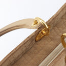 Christian Dior Cannage Lady Dior Hand Bag Nylon Beige Gold Tone Auth 208165-22