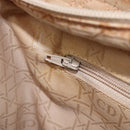 Christian Dior Cannage Lady Dior Hand Bag Nylon Beige Gold Tone Auth 208165-27