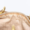 Christian Dior Cannage Lady Dior Hand Bag Nylon Beige Gold Tone Auth 208165-11