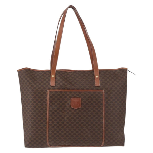 CELINE Macadam Tote Bag PVC Brown Auth 208166