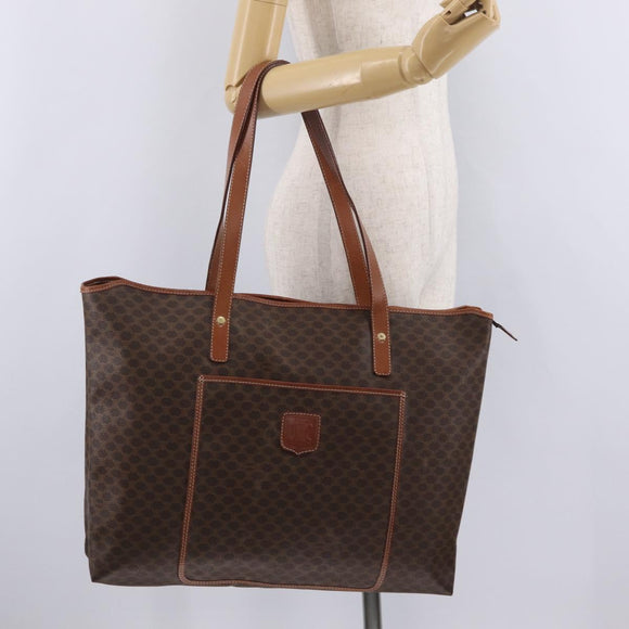 CELINE Macadam Tote Bag PVC Brown Auth 208166