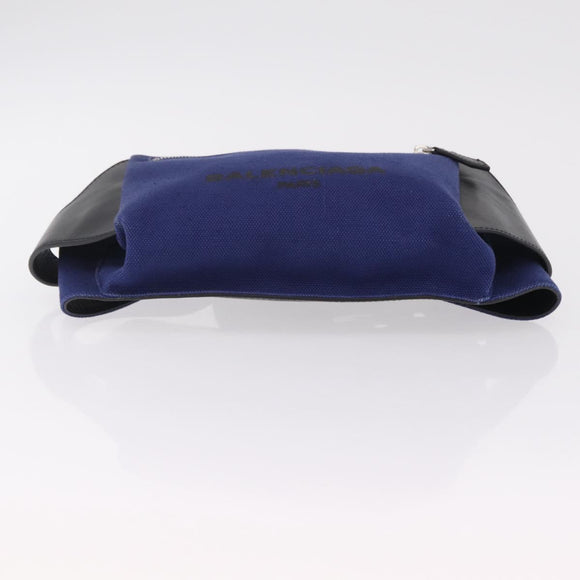 Balenciaga Body Bag Canvas Blue Silver 433625 Auth 208167V