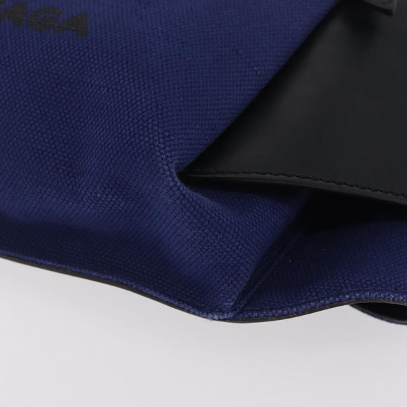 Balenciaga Body Bag Canvas Blue Silver 433625 Auth 208167V