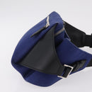 Balenciaga Body Bag Canvas Blue Silver 433625 Auth 208167V-3