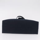 FENDI Mamma Baguette Shoulder Bag Canvas Navy Silver Auth 208169V-11