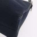 FENDI Mamma Baguette Shoulder Bag Canvas Navy Silver Auth 208169V-13
