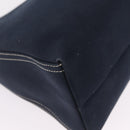 FENDI Mamma Baguette Shoulder Bag Canvas Navy Silver Auth 208169V-14