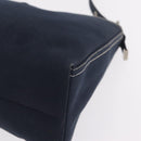 FENDI Mamma Baguette Shoulder Bag Canvas Navy Silver Auth 208169V-15
