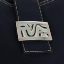 FENDI Mamma Baguette Shoulder Bag Canvas Navy Silver Auth 208169V-17