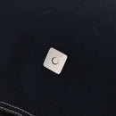 FENDI Mamma Baguette Shoulder Bag Canvas Navy Silver Auth 208169V-19