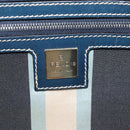 FENDI Mamma Baguette Shoulder Bag Canvas Navy Silver Auth 208169V-20