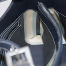 FENDI Mamma Baguette Shoulder Bag Canvas Navy Silver Auth 208169V-22