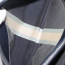 FENDI Mamma Baguette Shoulder Bag Canvas Navy Silver Auth 208169V-24