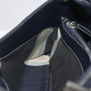 FENDI Mamma Baguette Shoulder Bag Canvas Navy Silver Auth 208169V-25