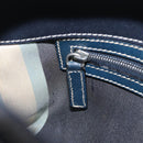FENDI Mamma Baguette Shoulder Bag Canvas Navy Silver Auth 208169V-27