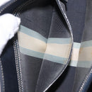 FENDI Mamma Baguette Shoulder Bag Canvas Navy Silver Auth 208169V-28