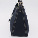 FENDI Mamma Baguette Shoulder Bag Canvas Navy Silver Auth 208169V-4