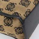 LOEWE Hand Bag Canvas Beige Gold Tone Auth 208170-15