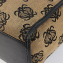 LOEWE Hand Bag Canvas Beige Gold Tone Auth 208170-16