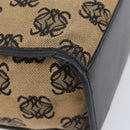 LOEWE Hand Bag Canvas Beige Gold Tone Auth 208170-17
