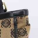 LOEWE Hand Bag Canvas Beige Gold Tone Auth 208170-18