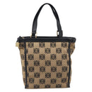 LOEWE Hand Bag Canvas Beige Gold Tone Auth 208170-13