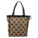LOEWE Hand Bag Canvas Beige Gold Tone Auth 208170-2