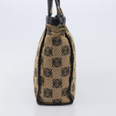 LOEWE Hand Bag Canvas Beige Gold Tone Auth 208170-5