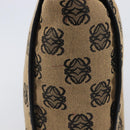 LOEWE Hand Bag Canvas Beige Gold Tone Auth 208170-6