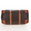 CELINE Macadam Boston Bag PVC Brown Gold Tone Auth 208171V-5