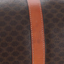 CELINE Macadam Boston Bag PVC Brown Gold Tone Auth 208171V-6