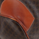 CELINE Macadam Boston Bag PVC Brown Gold Tone Auth 208171V-17