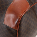 CELINE Macadam Boston Bag PVC Brown Gold Tone Auth 208171V-18