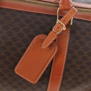 CELINE Macadam Boston Bag PVC Brown Gold Tone Auth 208171V-19
