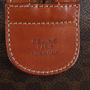 CELINE Macadam Boston Bag PVC Brown Gold Tone Auth 208171V-12