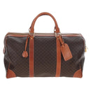 CELINE Macadam Boston Bag PVC Brown Gold Tone Auth 208171V-2